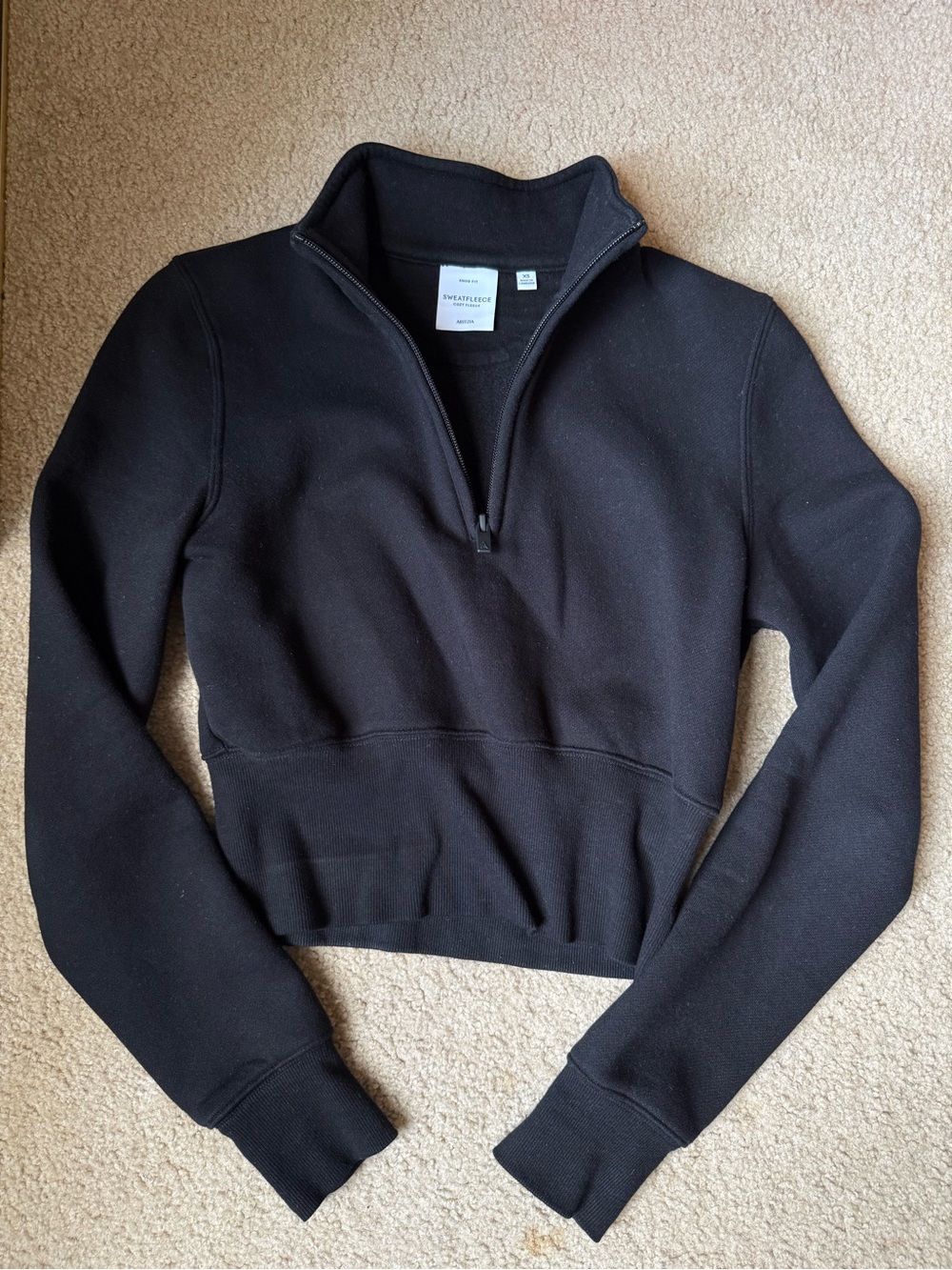 Aritzia Black Half-Zip Pullover Sweatshirt